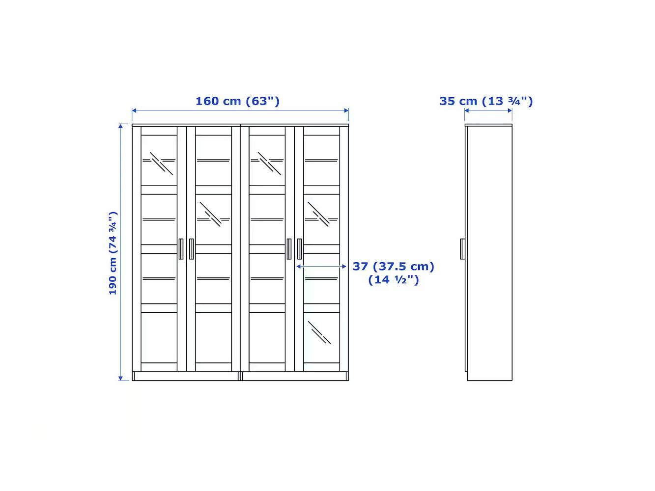 Книжный шкаф Бримнэс 13 white ИКЕА (IKEA) изображение товара